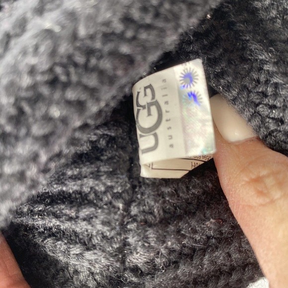 UGG 5819 Classic Cardy Black Knit Tall Sweater Boots Women's 6 - Picture 11 of 12